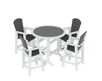 Streamdale 5-Piece Outdoor Bar Table & Chairs Set with Adirondack Chairs