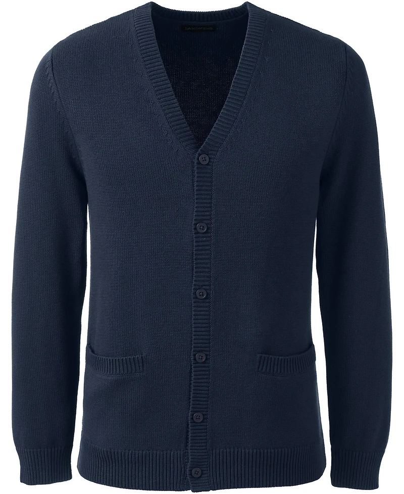 Lands' End Men's Cotton Modal Button Front Cardigan Sweater