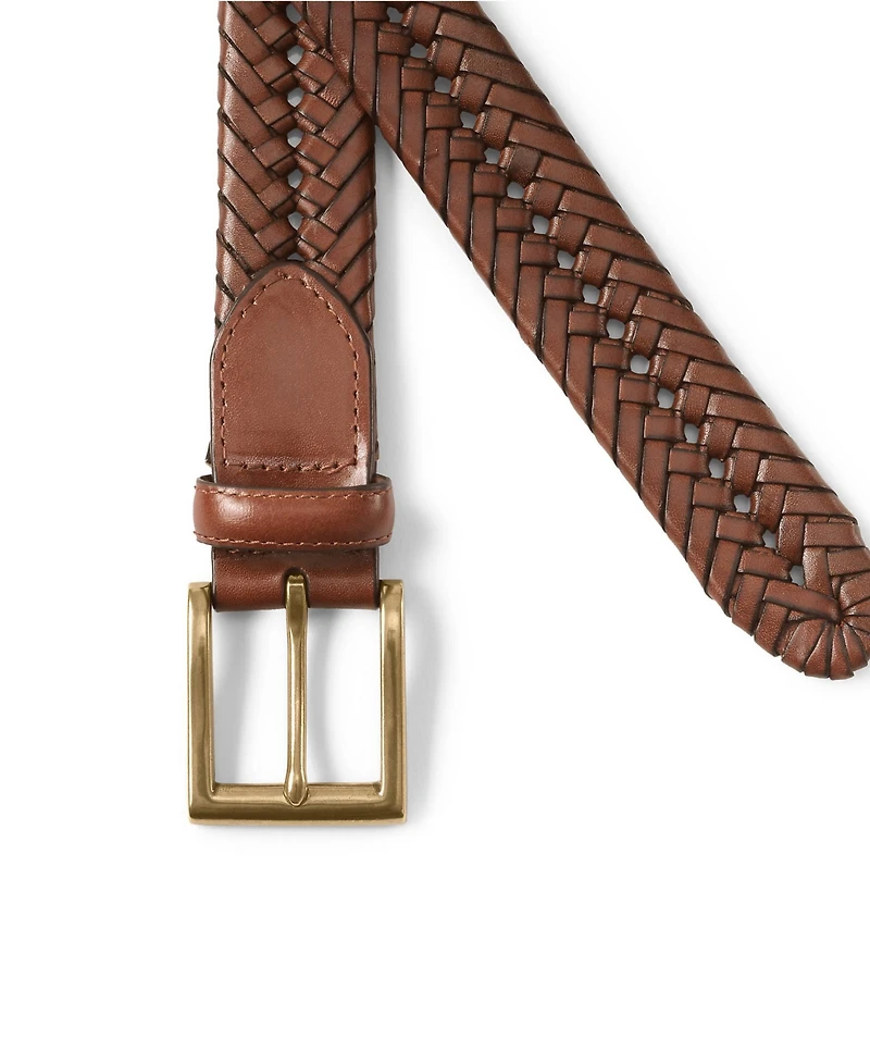 Lands' End Men's Big Leather Braid Belt