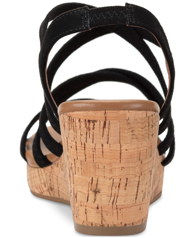 Style & Co Women's Arloo Strappy Elastic Wedge Sandals, Created for Macy's