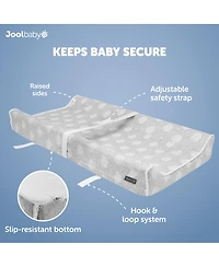 Jool Baby Soft Changing Pad + Washable Cover, Non-Slip - Fits Standard Changing Tables & Dressers (Gray)