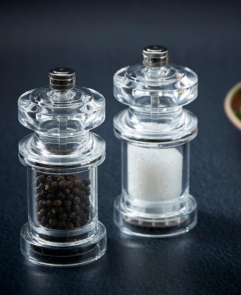 Cole & Mason 4.5" Acrylic Salt & Pepper Mill Gift Set