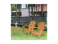 Slickblue 3 Pieces Adirondack Chair Set with Widened Armrest