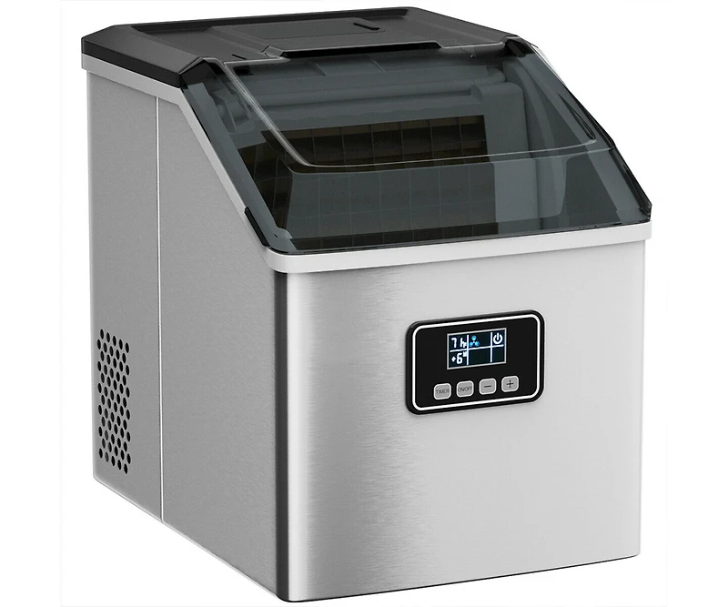 Slickblue 48 lbs Stainless Self-Clean Ice Maker with Lcd Display
