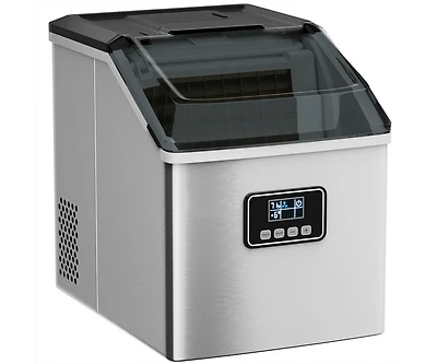 Slickblue 48 lbs Stainless Self-Clean Ice Maker with Lcd Display