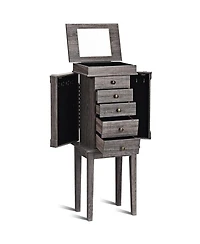 Slickblue Standing Jewelry Cabinet Storage Organizer with Wooden Legs