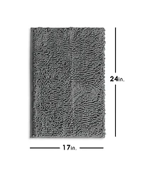 Ultra-Soft Quick-Dry Chenille Bath Rug - Non-Slip Pvc Backing, Machine-Washable (Small 17″×24″)