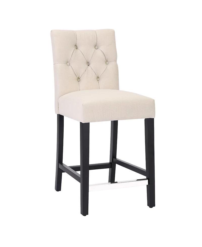 WestinTrends 24" Linen Fabric Tufted Counter Stool