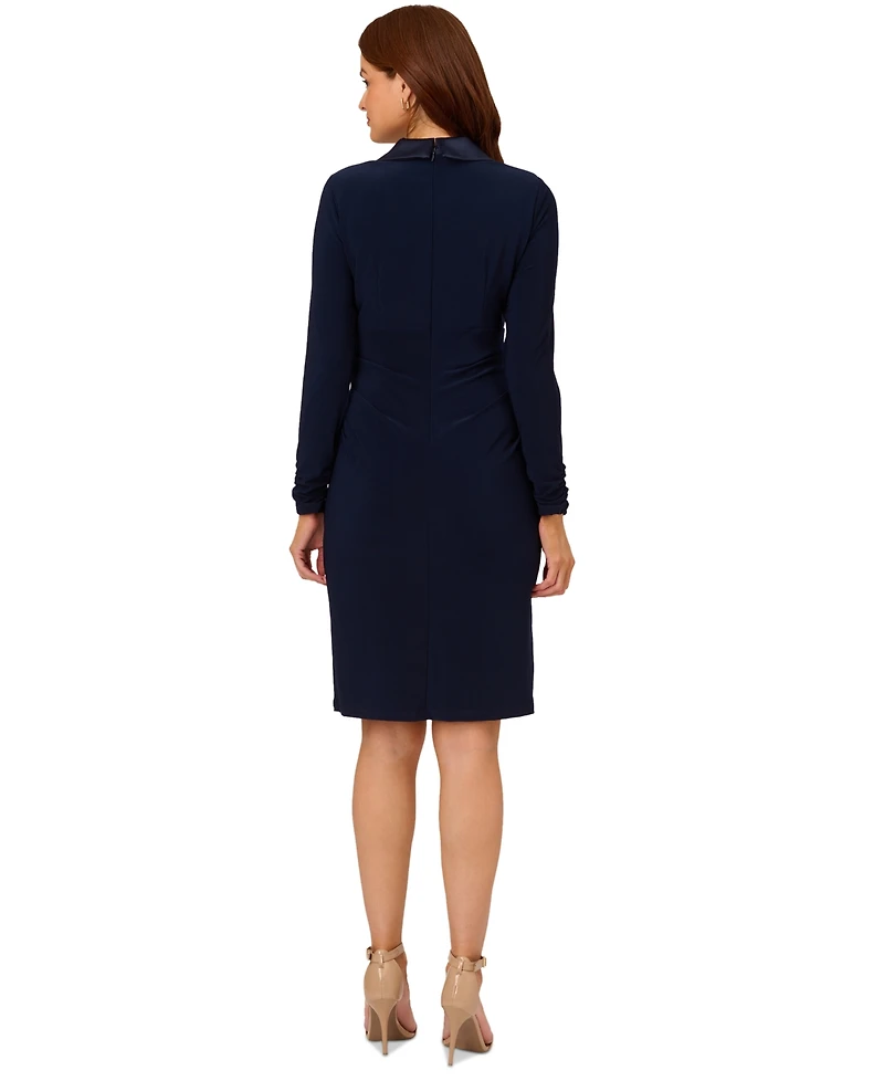 Adrianna Papell Women's Jersey Tuxedo Sheath Dress
