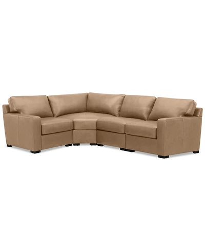 Radley 113" 4-Pc. Leather Wedge Sectional, Created for Macy's