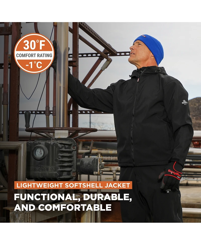 RefrigiWear Lightweight Softshell Jacket with Hood - Water-Repellent & Wind-Tight Workwear