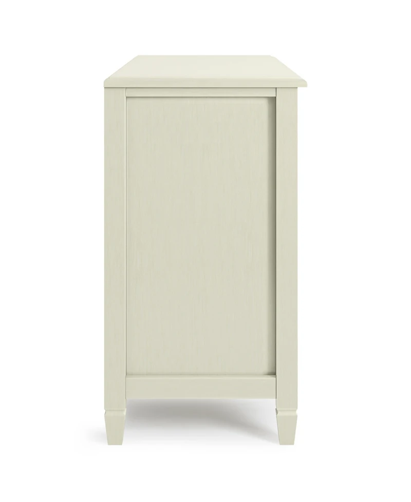 Simpli Home Connaught Solid Wood Low Storage Cabinet in Antique White
