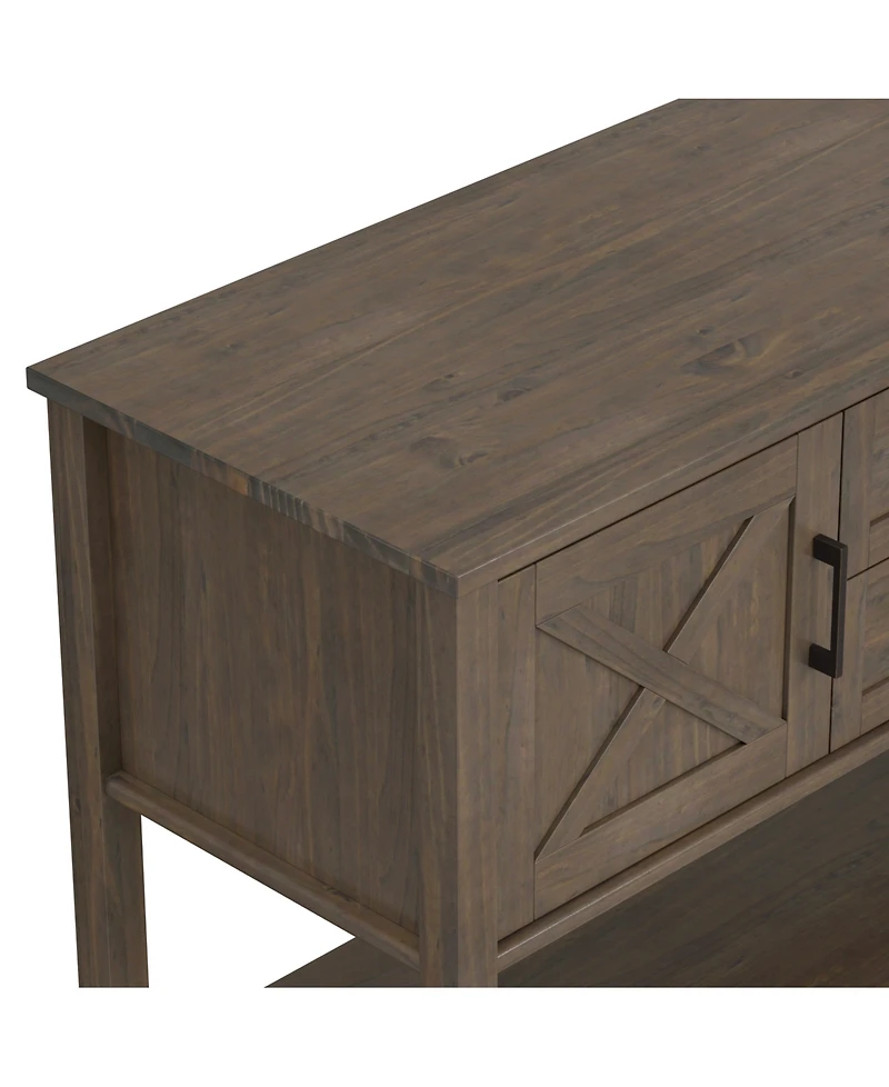 Simpli Home Ela Solid Wood Console Table in Smoky Brown