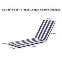 Simplie Fun 2 Pieces Set Outdoor Lounge Chair Cushion Replacement Patio Furniture Seat Cushion Chaise Lounge
