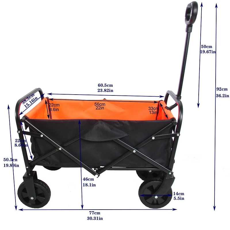 Streamdale Furniture Folding Wagon Garden Shopping Beach Cart (Black+Yellow)