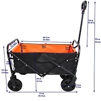 Streamdale Furniture Folding Wagon Garden Shopping Beach Cart (Black+Yellow)