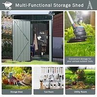 5FT X 3FT Outdoor Metal Storage Shed Transparent Plate Black
