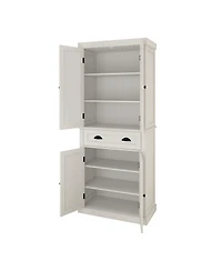 Streamdale Furniture Four-Door, One-Drawer Cabinet, Field Grid Model-White