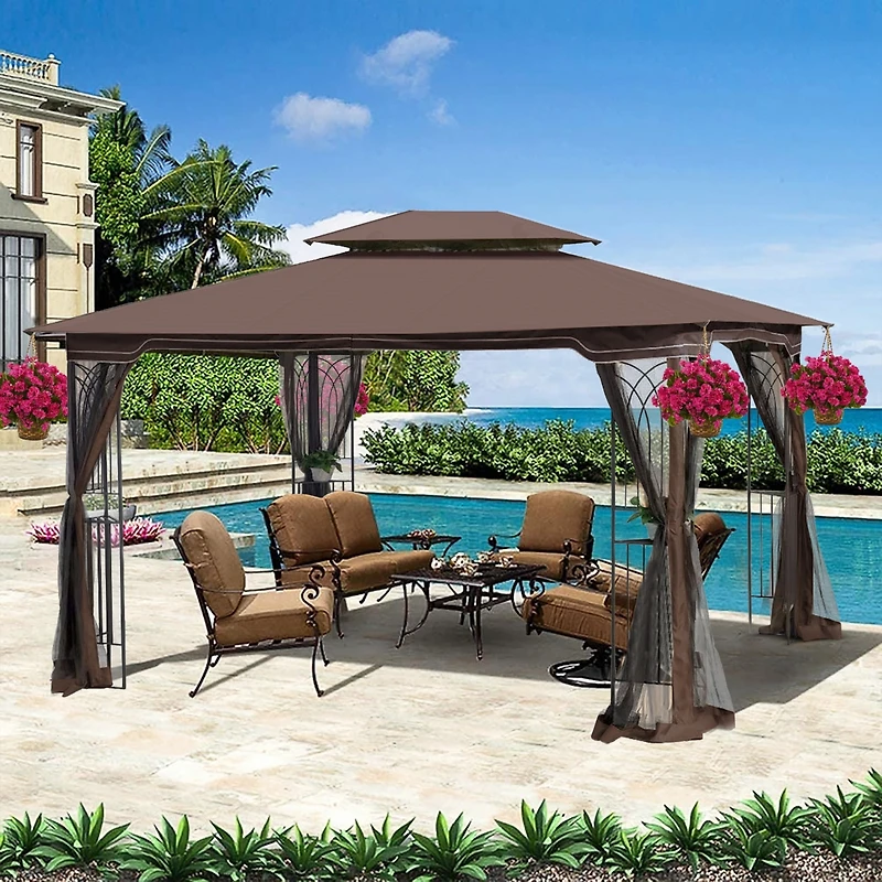 Streamdale Outdoor 13'x10' Gazebo with Ventilation & Mosquito Protection