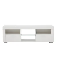 Simplie Fun Modern Tv Stand With Led Lights, High Glossy Front Tv Cabinet
