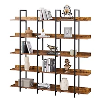 Streamdale 5 Tier Bookcase Home Office Open Bookshelf