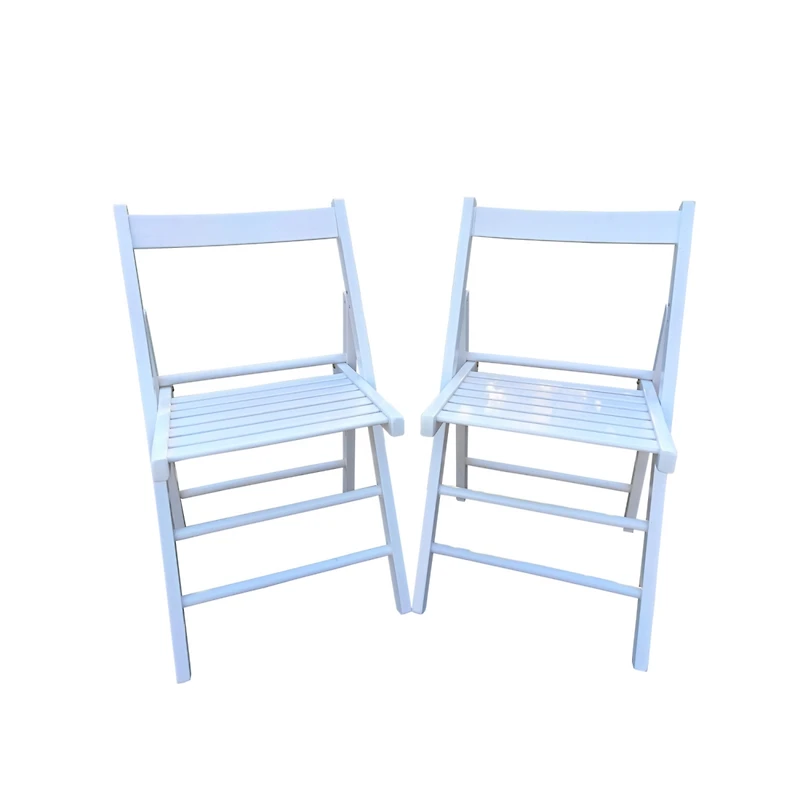 Streamdale Furniture Folding Chair-2 Set, Foldable Style -White