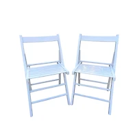 Streamdale Furniture Folding Chair-2 Set, Foldable Style -White