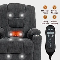 Streamdale Furniture Massage Recliner Chair with Heat and USB_ports