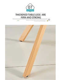 Simplie Fun Minimalist White Dining Table with Metal Shelf