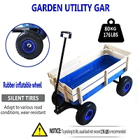 Streamdale All-Terrain Wood-Railing Pull Wagon