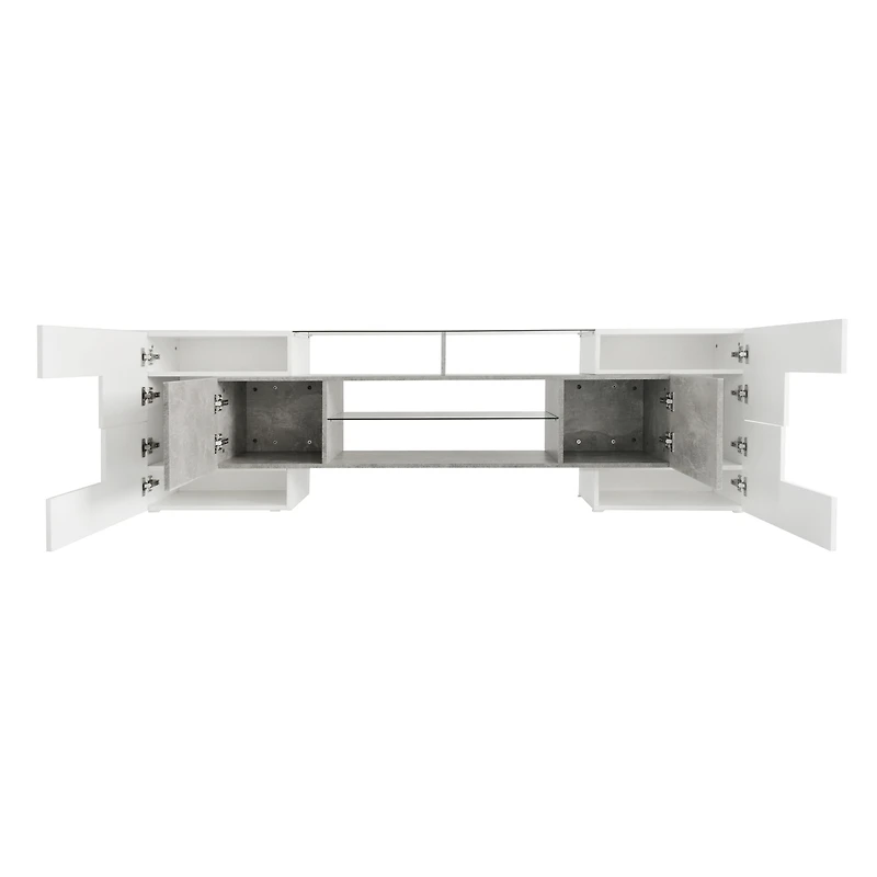 Modern Grey Tv Stand with Led Shelves