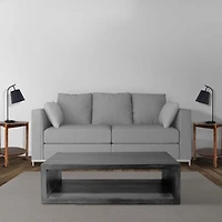 Streamdale Furniture 58" Cube Shaped Wooden Coffee Table With Open Bottom Shelf, Charcoal Gray
