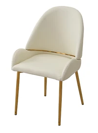 Streamdale Dining Chair With Pu Leather Color Metal Legs (Set Of 2)
