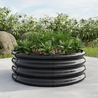 32.08"11.4" Tall Round Raised Garden Bed,Metal Raised Beds for Vegetables, Outdoor Garden Raised Planter Box, Backyard Patio Planter Raised