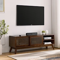 Streamdale Mid Century Modern Rattan Tv Stand for 65" Tv