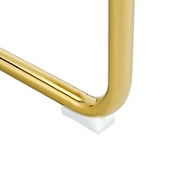 6-piece Modern Golden Leg Dining Chairs, White Pu