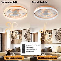 Streamdale Thin Modern Ceiling Fans with Dimmable Led Lights (Orange)