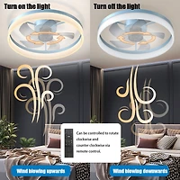 Streamdale Dimmable Led Ceiling Fan with Ultra-Thin Profile (Blue)
