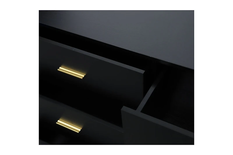 Streamdale Modern Black 6-Drawer Dresser, Amplified Storage