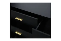 Streamdale Modern Black 6-Drawer Dresser, Amplified Storage