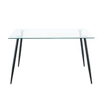 Streamdale Furniture Streamdale Glass Dining Table with Metal Legs