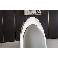 Streamdale Furniture Leatherette Dining Chair With Oval Backrest Set Of 2, Stainless Steel Legs