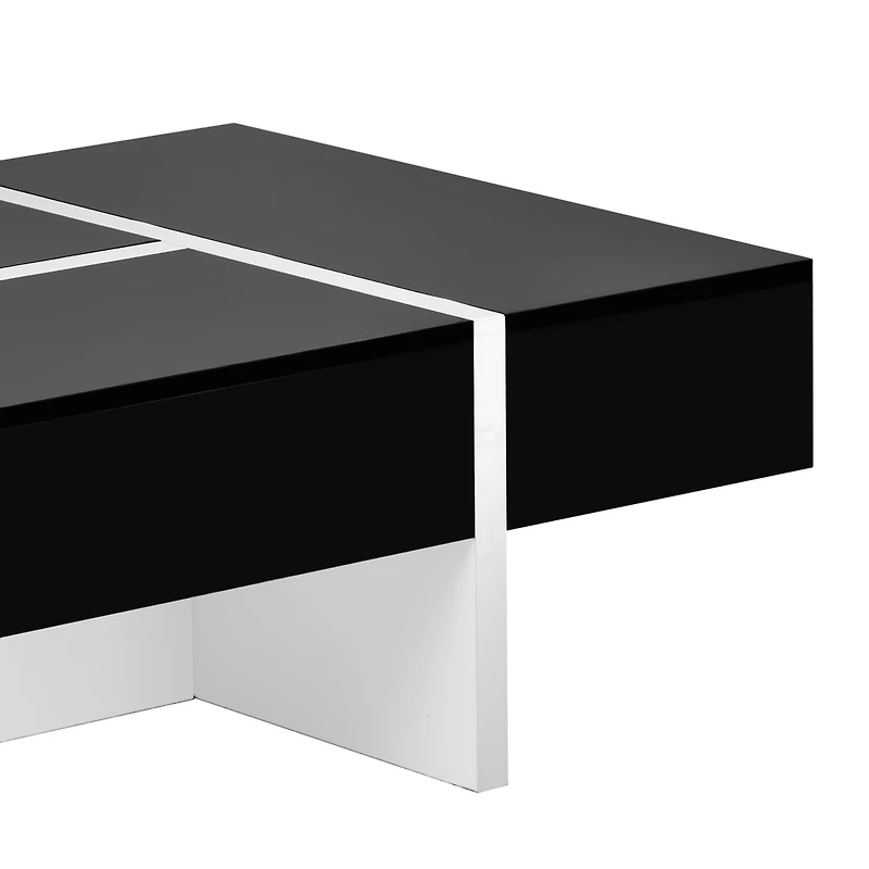 Contemporary Rectangle Design Living Room Furniture, Modern High Gloss Surface Cocktail Table