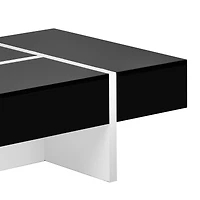Contemporary Rectangle Design Living Room Furniture, Modern High Gloss Surface Cocktail Table