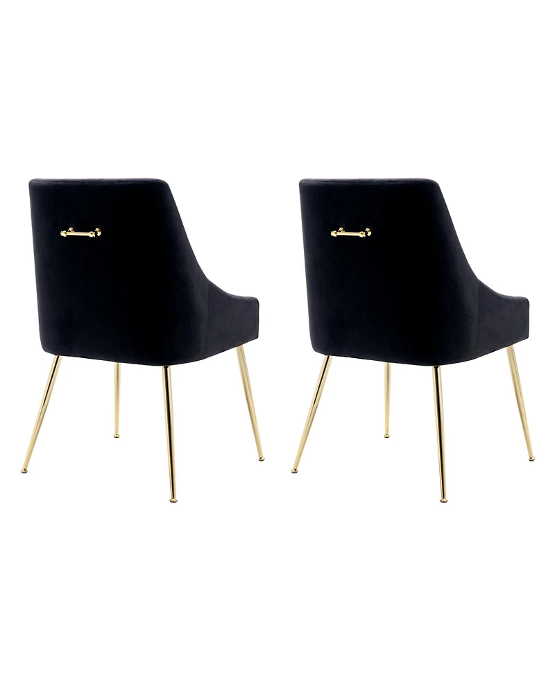 Upholstered Performance Velvet Accent Chair With Metal Leg (Set of 2)