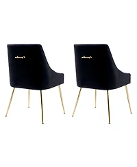 Upholstered Performance Velvet Accent Chair With Metal Leg (Set of 2)