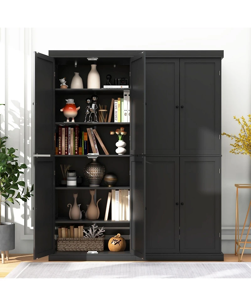 Slickblue Buffet Cabinet with 6-Tier Shelves and 4 Doors