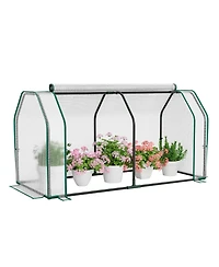 Slickblue 47.5 x 21.5 x 24 Inch Mini Greenhouse with Roll-up Zipper Door