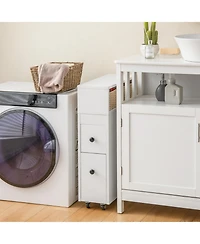 Slim Bathroom Storage Cabinet with 2 Slide Out Drawers