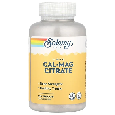 Solaray Cal-Mag Citrate 1:1 Ratio - 180 VegCaps